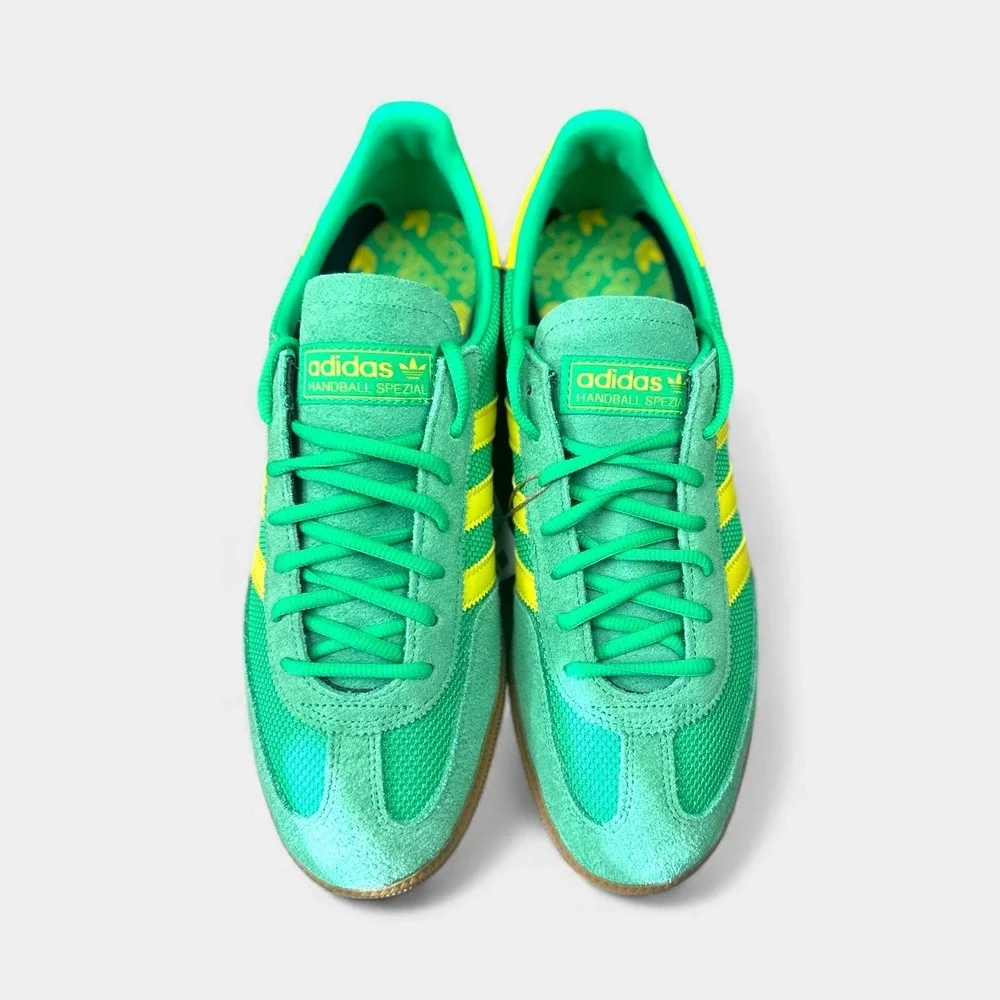 Adidas NWB Handball Spezial Green Yellow Suede Mens‎ Shoes GX0928 Size 10